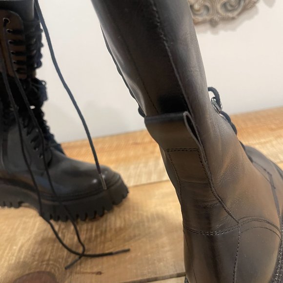 Free People Womens Miller Cut Out Combat Boots Black NEW 7.5 +8.5 - Picture 10 of 12